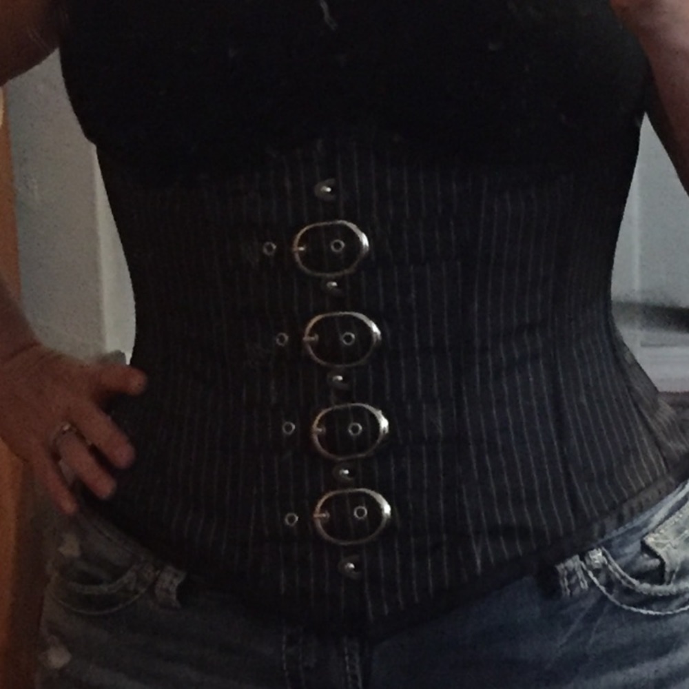 Pinstripe underbust corset